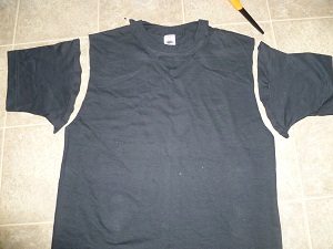 cutting up tshirt
