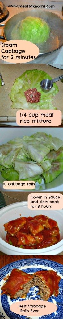 Best Ever Slow Cooker Cabbage Rolls www.melissaknorris.com