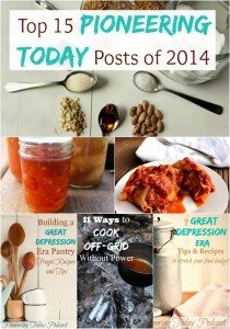 Want to live a more frugal and simple this year? These top 15 Pioneering Today posts will help you from food storage, from scratch cooking, canning, off-grid cooking, and tips and recipes from the Great Depression Era. Great resource of articles. I can't decide which one is my favorite! Read this now for some great inspiration and frugal tips.