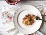 Strawberry Rhubarb Dump Cake with homemade cake mix and no Jello!