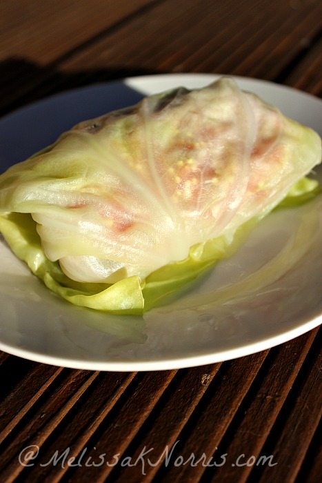 In the process of making delicious slow cooker cabbage rolls