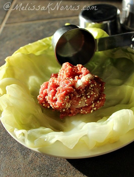How to make slow cooker cabbage rolls Recipe at www.MelissaKNorris.com #glutenfree and a family favorite, even with the picky kid