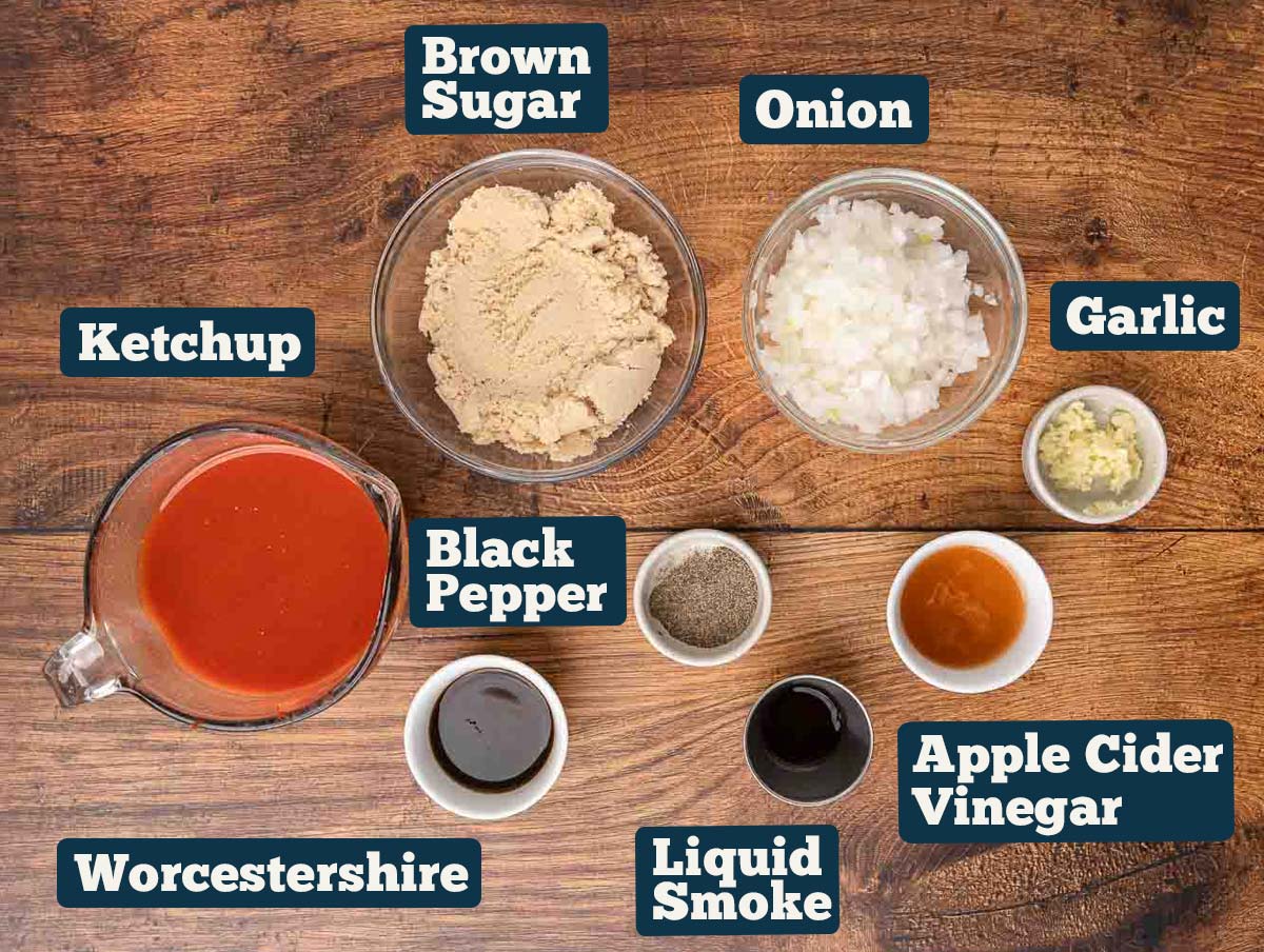 Ingredients for the BBQ sauce recipe.