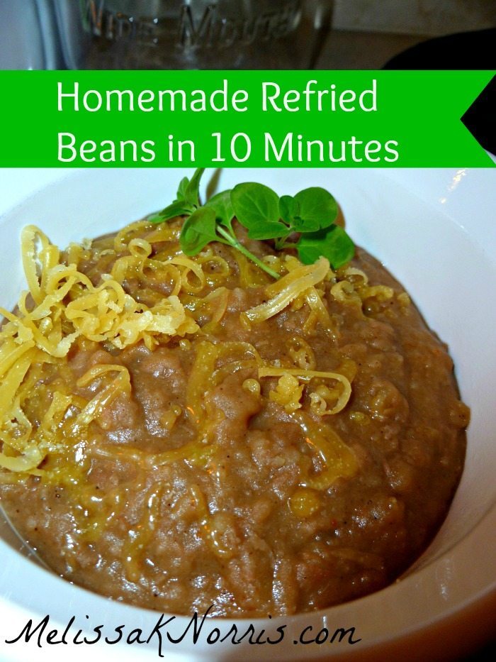 Homemade Refried Beans in 10 Minutes www.MelissakNorris.com