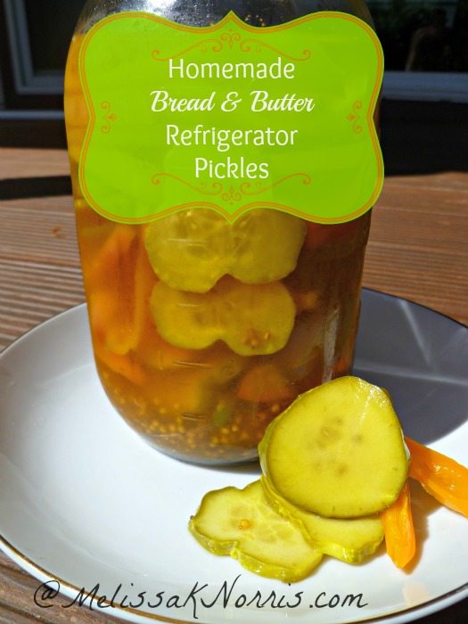 Homemade Bread & Butter Refrigerator Pickles www.MelissaKNorris.com Pioneering Today