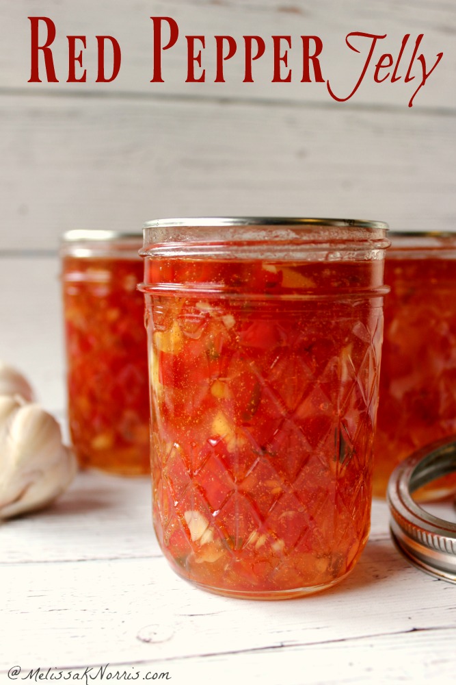 Red Pepper Jelly Recipe, easy delicious appetizer over cream cheese or the perfect glaze for meatballs or chicken
