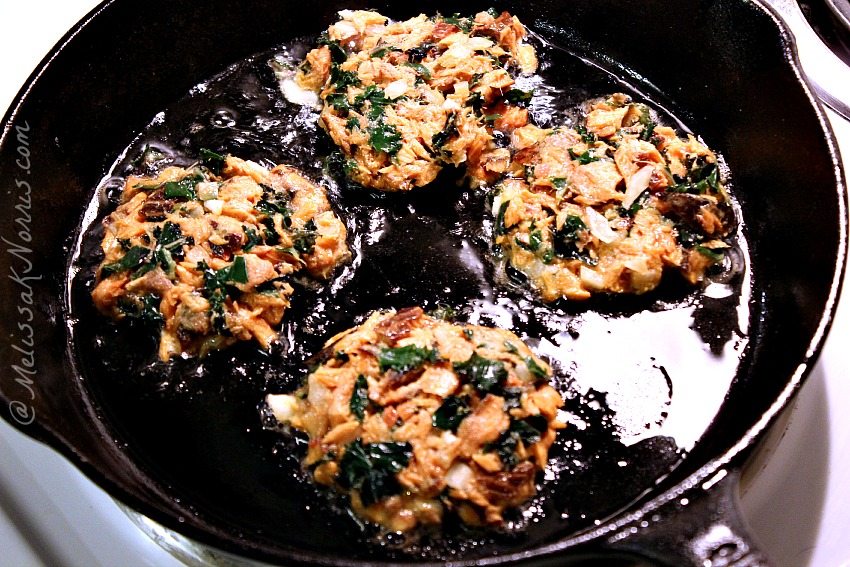 Salmon Kale Cakes gluten free, dairy free, and paleo, Recipe at MelissaKNorris.com 