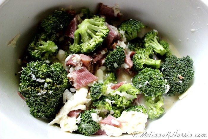 Slow cooker cream of broccoli and ham soup. Part of the frugal supper series and gluten free. 