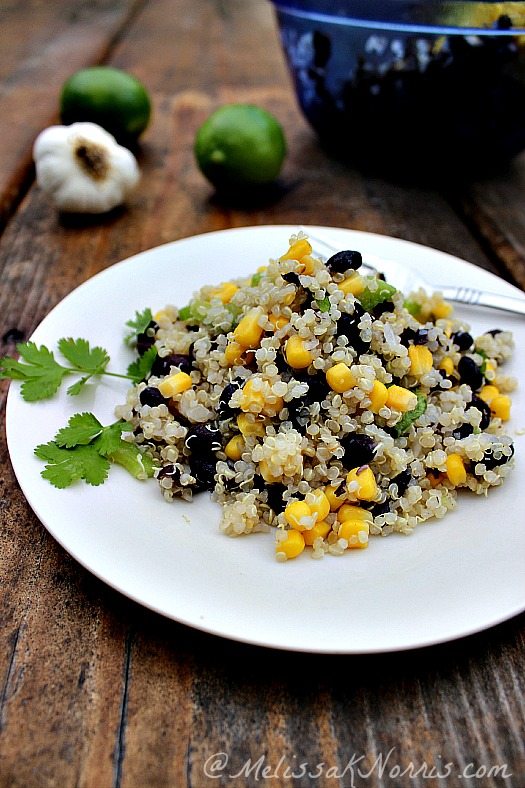 This black bean and quinoa salad is perfect for hot summer nights. A meal on it's own or a great side dish. Frugal, gluten free, and delicious!