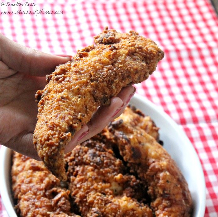 Easy homemade chicken strips bathed in buttermilk and fried to crispy perfection. These are simple comfort food at it's best, plus, baking instructions if you're not into frying. Yum!