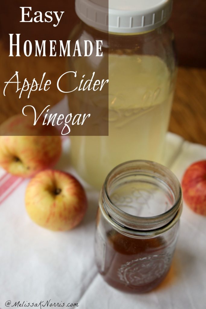 How to make easy homemade apple cider vinegar with just 2 ingredients. I can't believe how easy this was and how much money we'll save. Grab the instructions now!