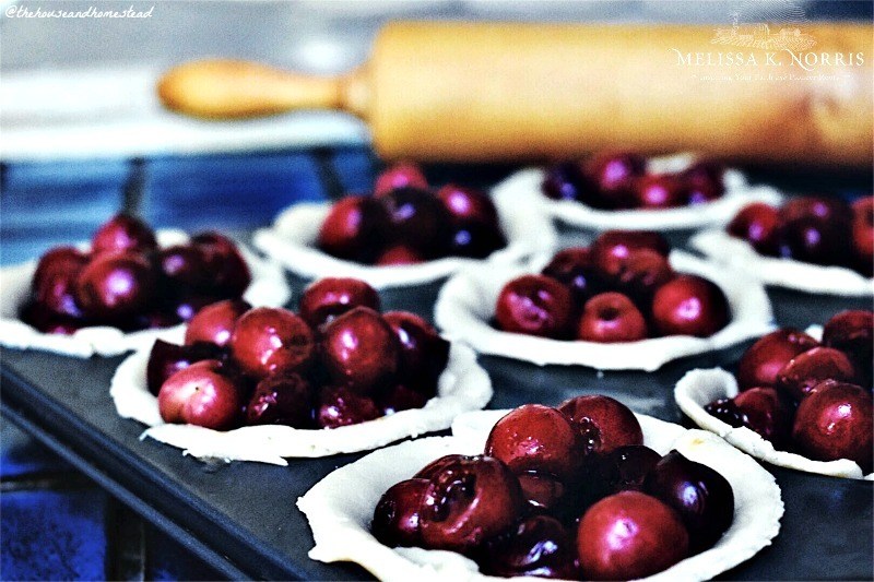 cherry pie baked in a muffin tin
