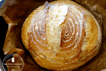 artisan bread on parchment paper