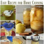 Pinterest pin for how to can pears at home. Images of the canning process.
