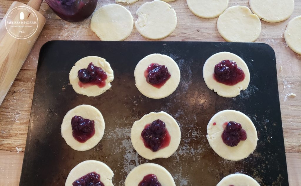 homemade pop tart on cookie sheet ready to be baked