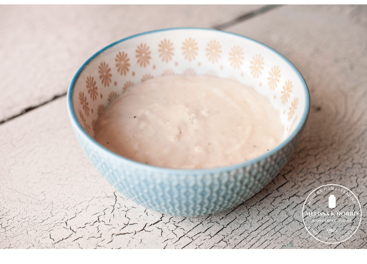 Homemade condensed cream of soup in a bowl.