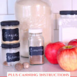 Pinterest pin with an image of the ingredients needed to make homemade apple pie filling.
