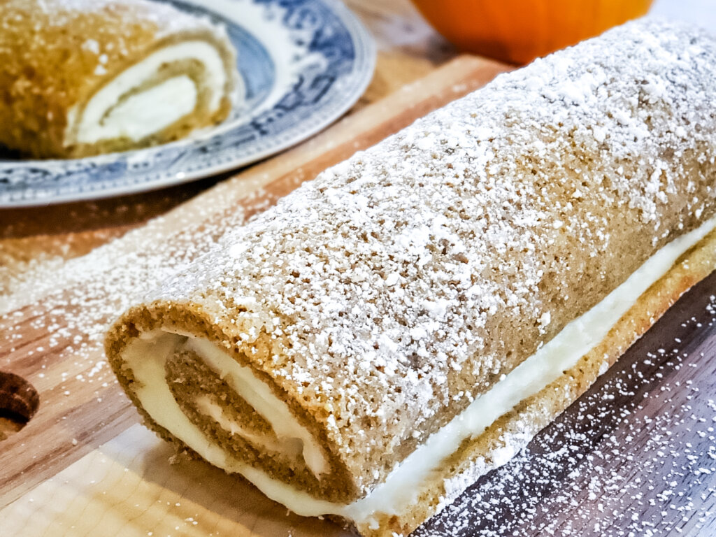 Mima's Best Pumpkin Roll - Crazy for Crust