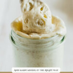 Pinterest pin with an image of sourdough starter.