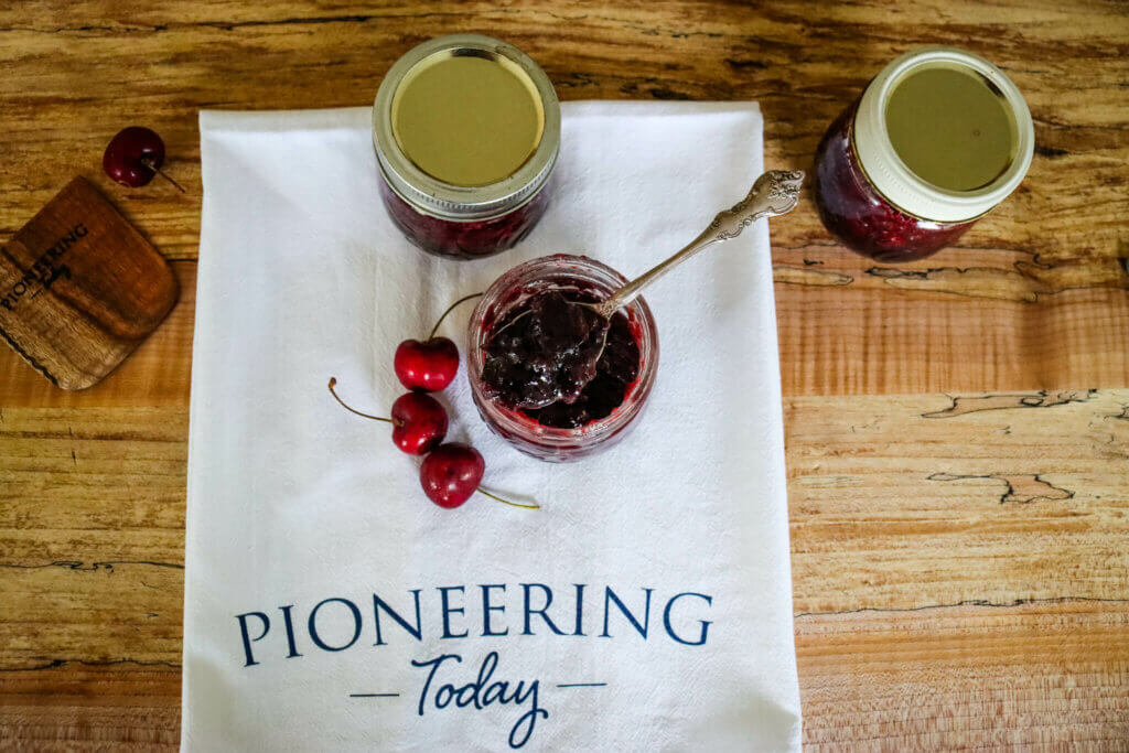 Jam on a tea towel.