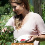 Pinterest pin for a gardening and homesteading Q & A. Images of a woman in the garden.