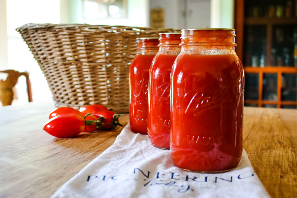 Canned Tomato Sauce Recipe (+Waterbath & Pressure Canning Tutorials)