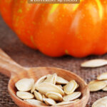 Pinterest pin for eight ways to preserve pumpkin at home. Image of a pumpkin.