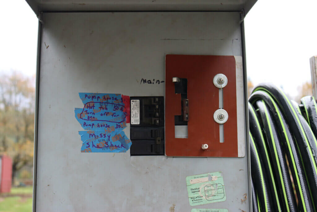 Inside view of an electrical box.