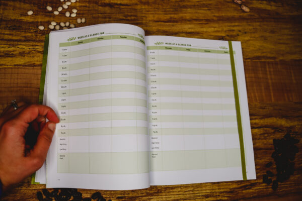 Inside look at The Family Garden Planner charts.