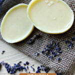 Pinterest pin for how to host a holiday craft party. Image of DIY lotion bars.