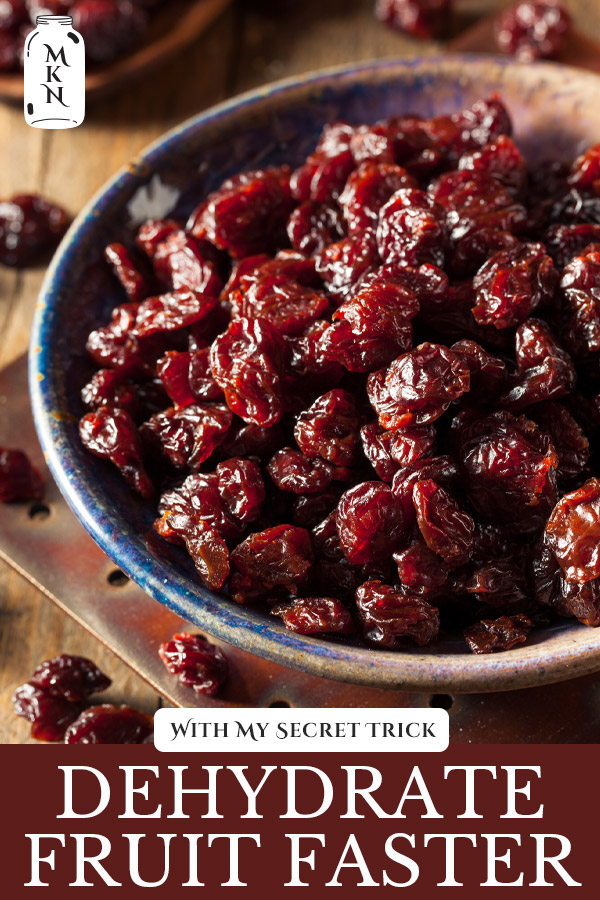 Pinterest pin for how to dehydrate fruit. Image of dehydrated fruit.