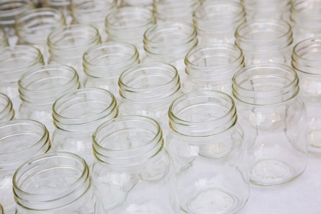 Dozens of empty Mason jars.