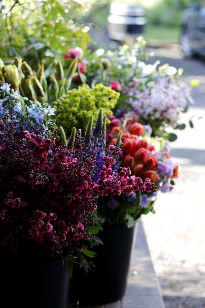 Fresh cut flower bouquets.