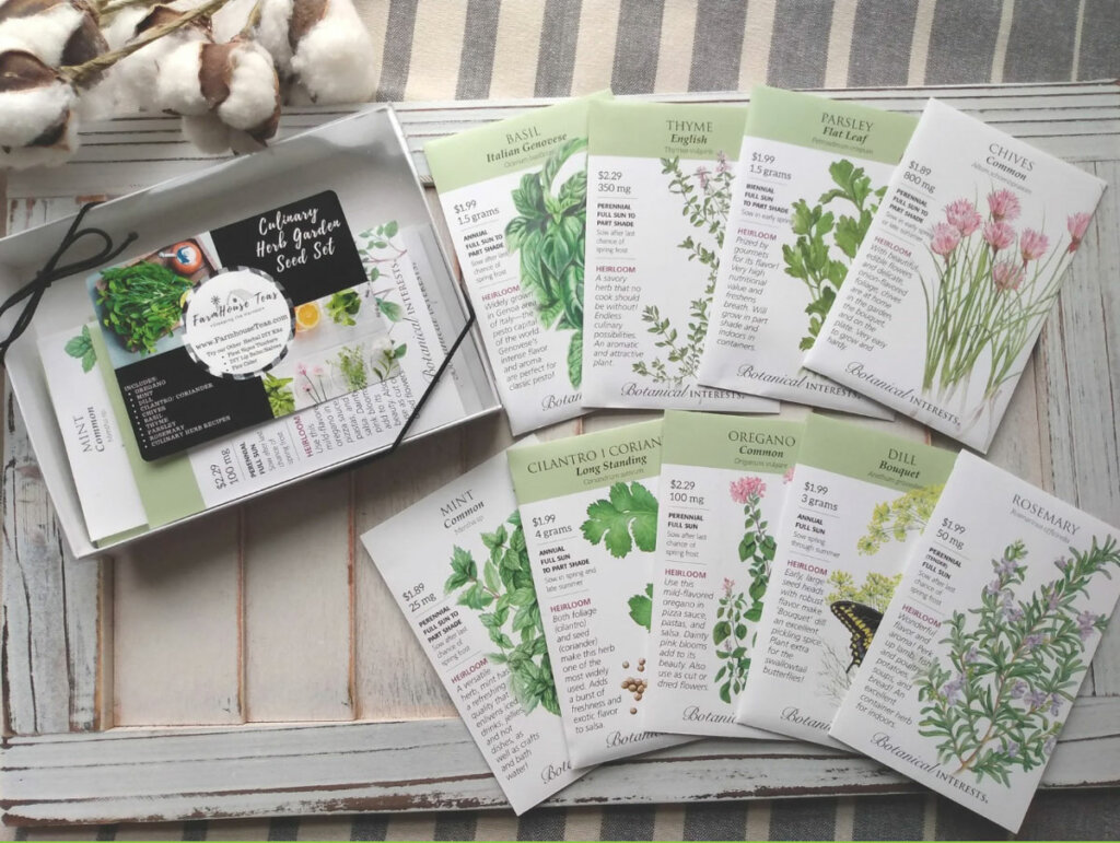 Farmhouse Teas culinary herb seed pack.
