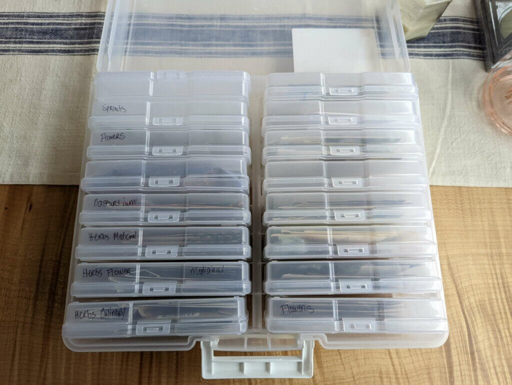 Image of a photo box used for seed organization.