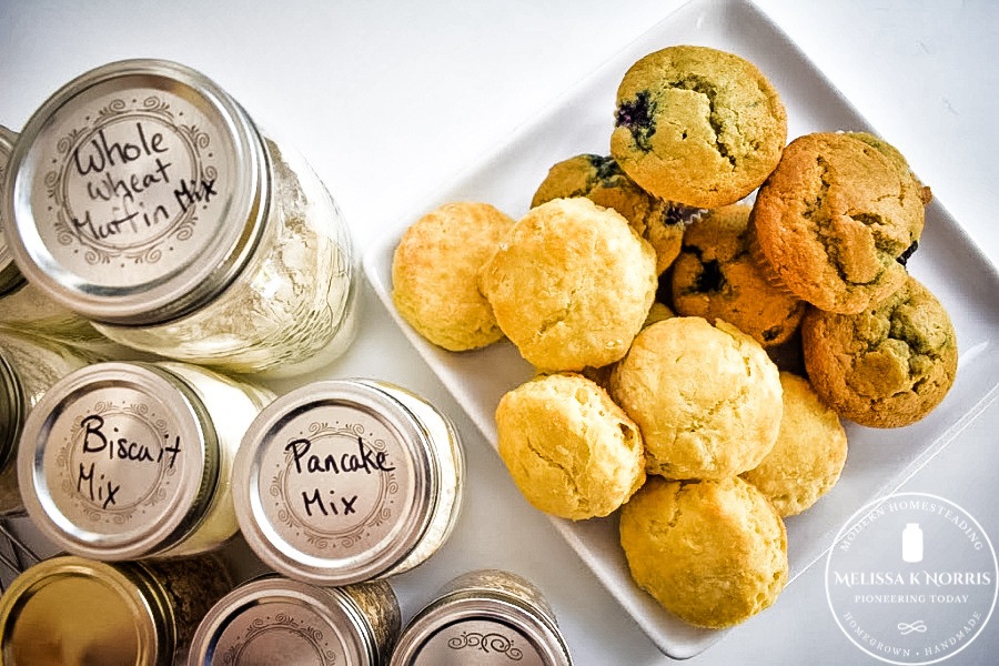 DIY Homemade Pantry Baking Mixes in Mason Jars on counter