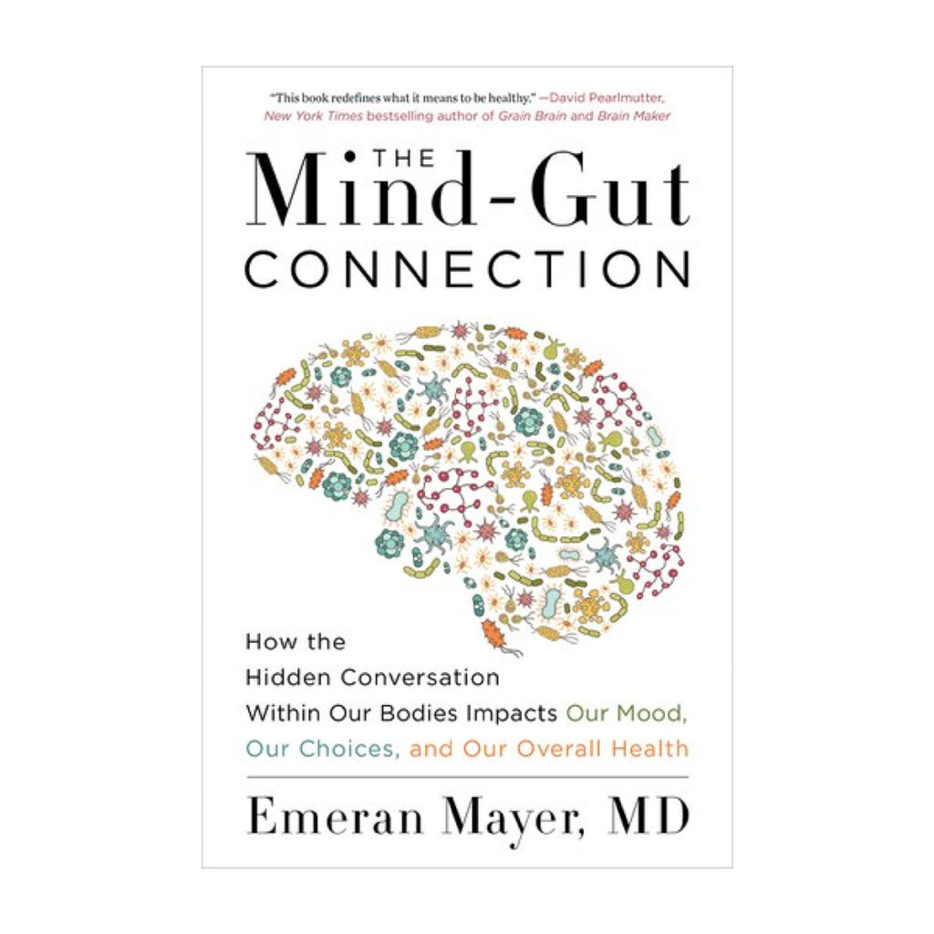 A book cover for The Mind-Gut Connection.