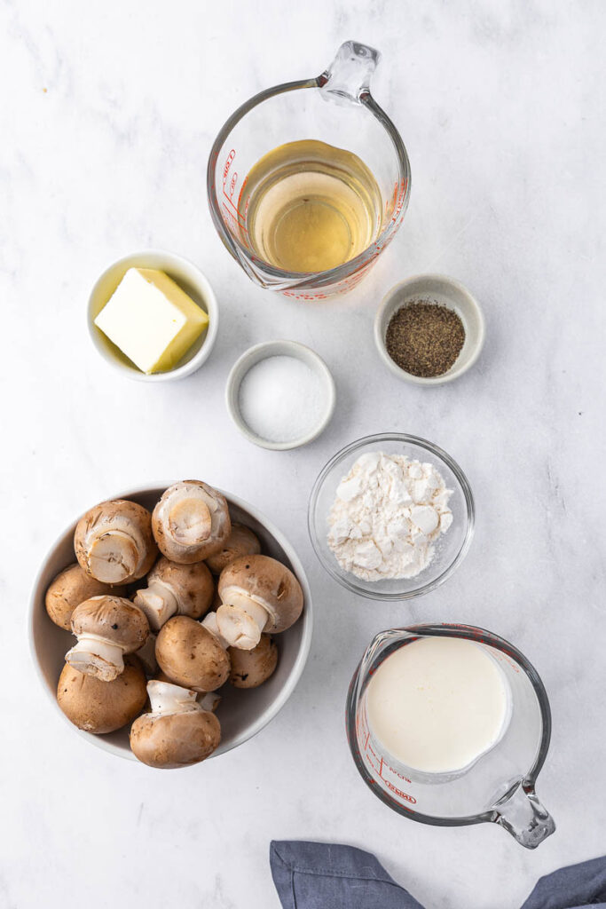 Cream of mushroom soup ingredients.