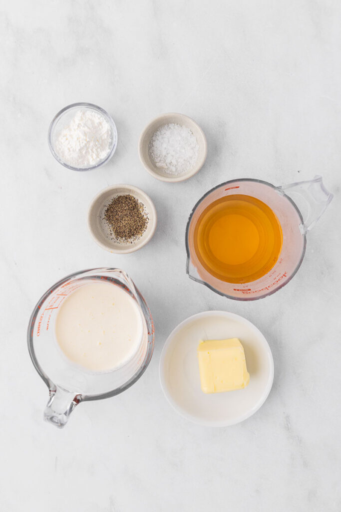 Ingredients for Gluten Free cream of chicken soup.