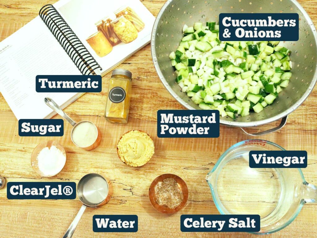 Ingredients for mustard pickles.