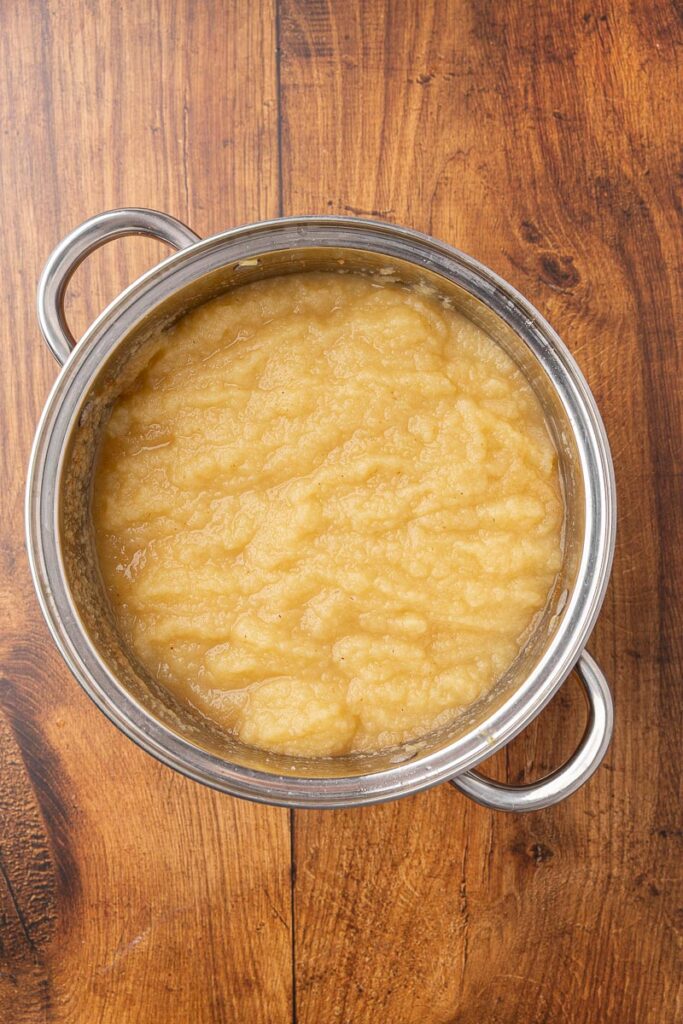 Applesauce in a large pot.