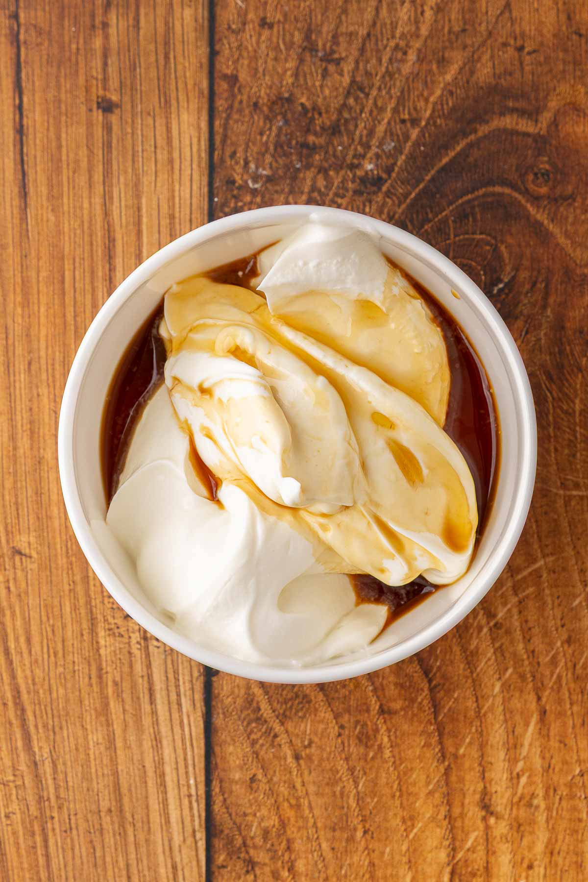 Yogurt with maple syrup.