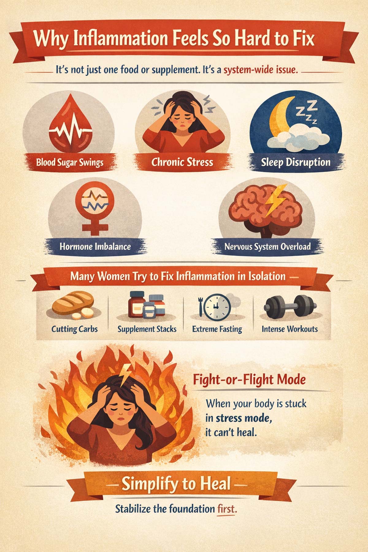 An infographic on why inflammation feels so hard to fix.