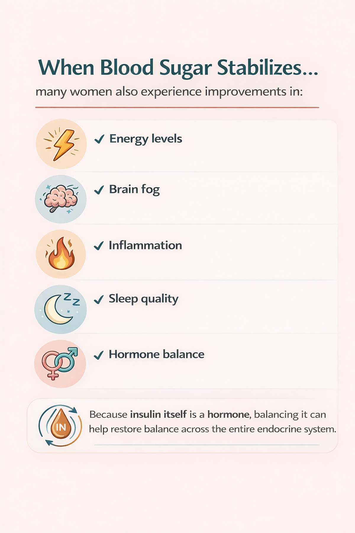 Infographic on stabilizing blood sugar.