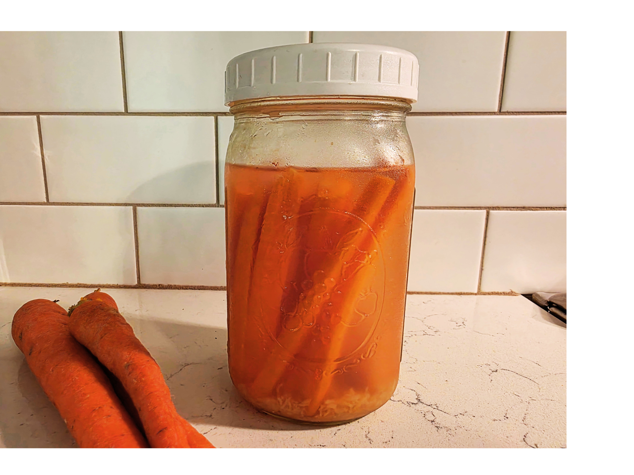 Fermented carrots in a jar